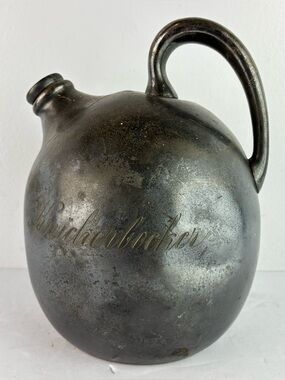 Knickerbocker Engraved Vintage 1900’s Silverplate Whiskey Jug w/Cork